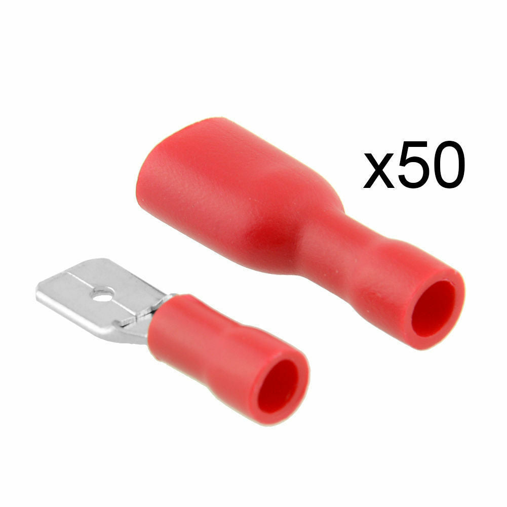 100pcs Female&Male Spade Insulated Connector Crimp Electrical Wire Terminal