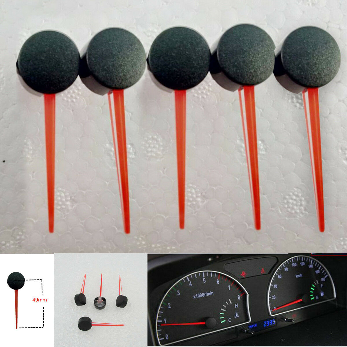 49mm Length Universal Auto Car Motorcycle Speedometer Speedo Needles Pointers X5