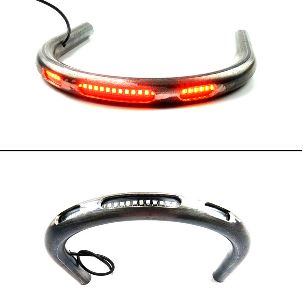 230mm Motorcycle Seat Frame Hoop Loop with LED Brake Light Turn Signal Indicator
