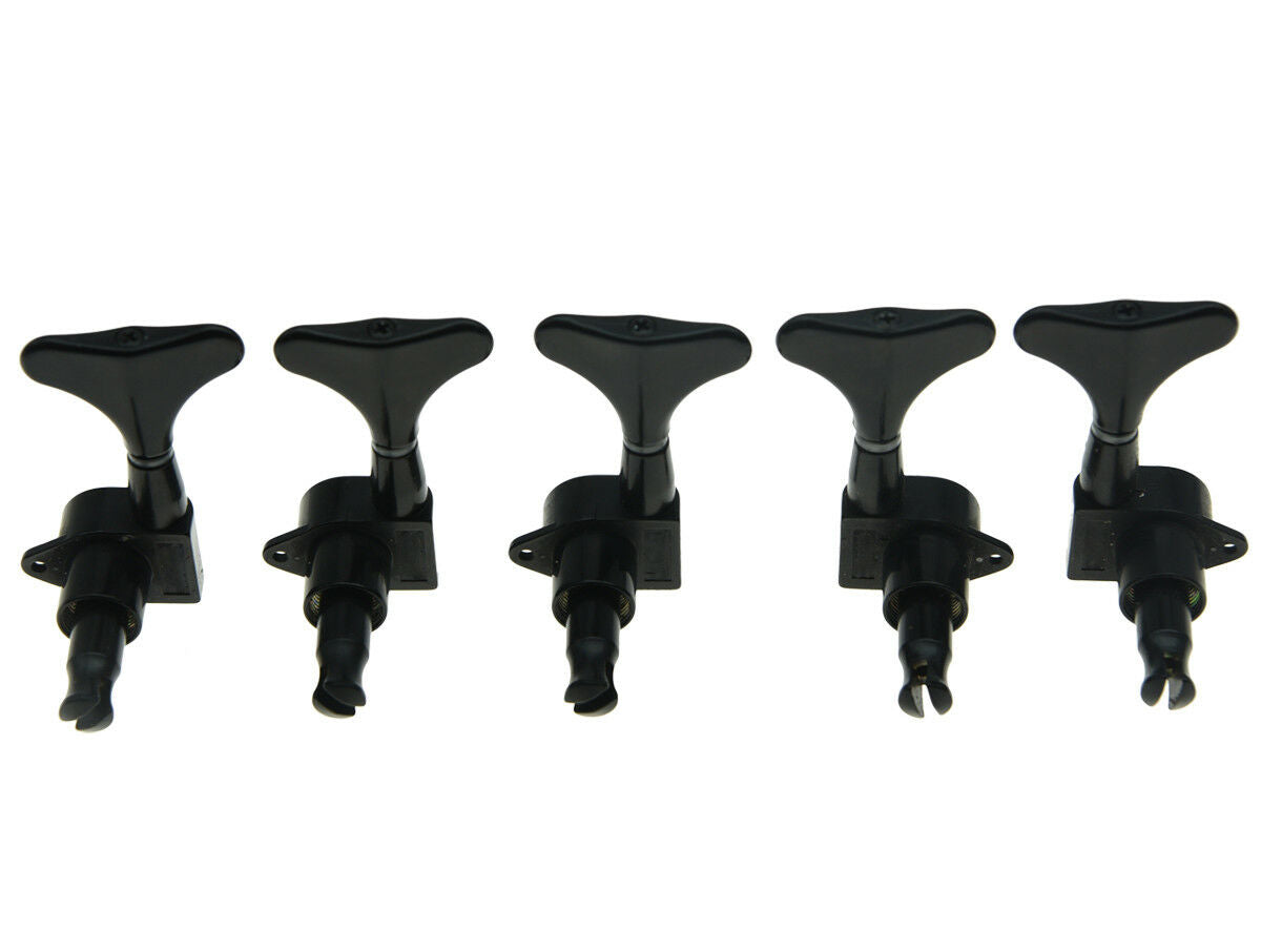 Black 2xLeft 3xRight Sealed Bass Tuners Tuning Pegs 5 String Bass Machine Heads