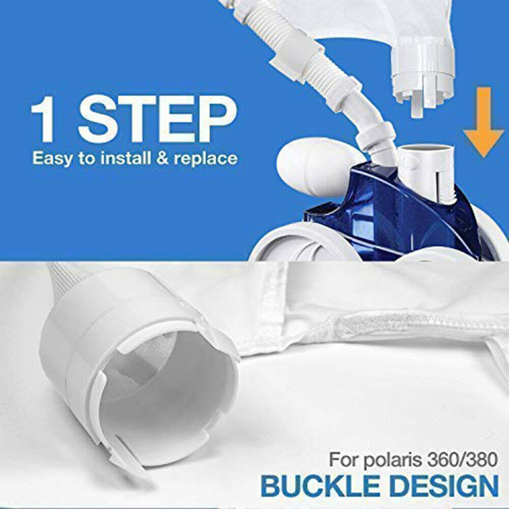 2Pcs Zipper Bag Replacement for Polaris'360/380 Pool Cleaner Suction Machine Kit
