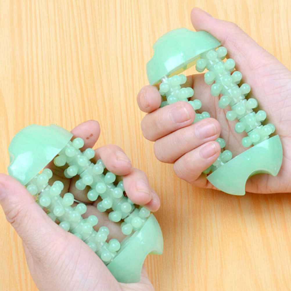 Hand Finger Massager Dual Roller Joint Relaxing Nail Plastic Massage Tool.l8