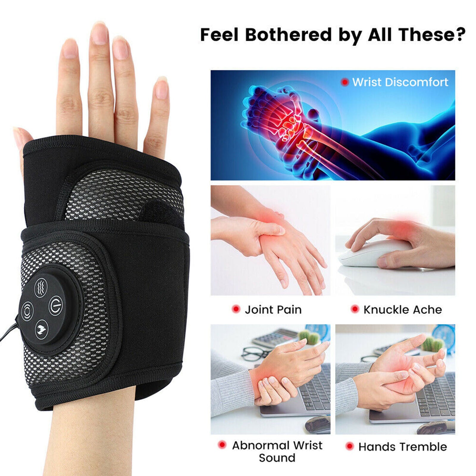 Electric Hand Massager Palm Finger Massage Heating Air Compression Massager