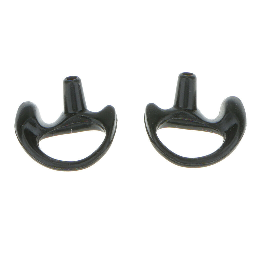 2pcs Earplug Earmold Earhook Earpiece Medium for Two-Way Radio Audio Black