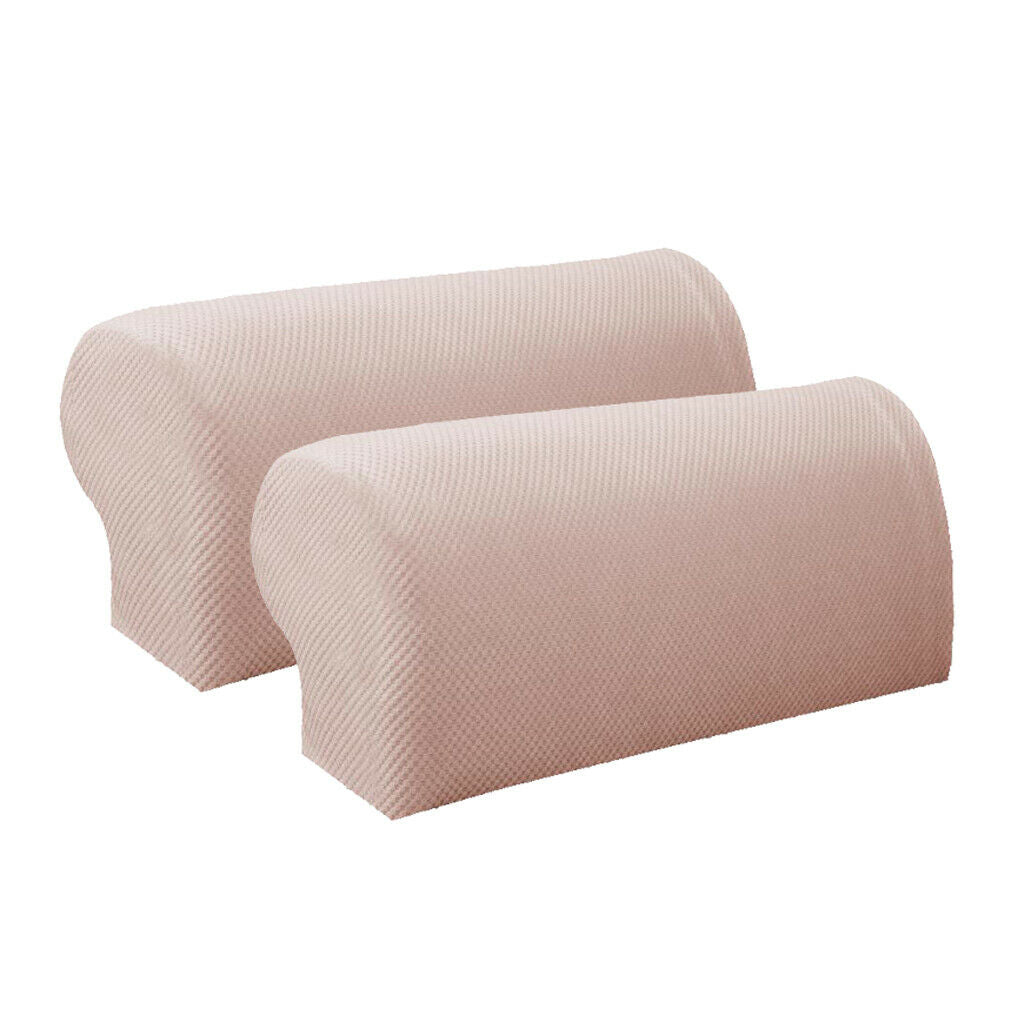 2 Pairs Thickened  Furniture Sofa Armrest Covers Protectors with Flannel Checked