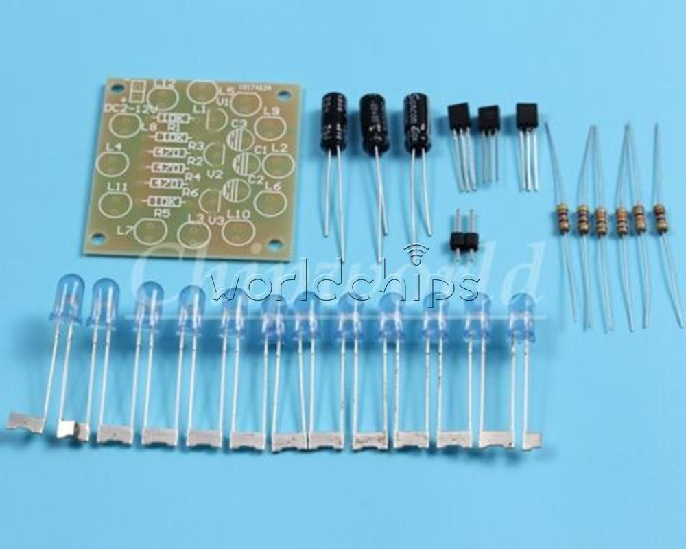 Blue  DIY Kit Circular Lamp Suite 12PCS LED Electronic Production Fun DIY