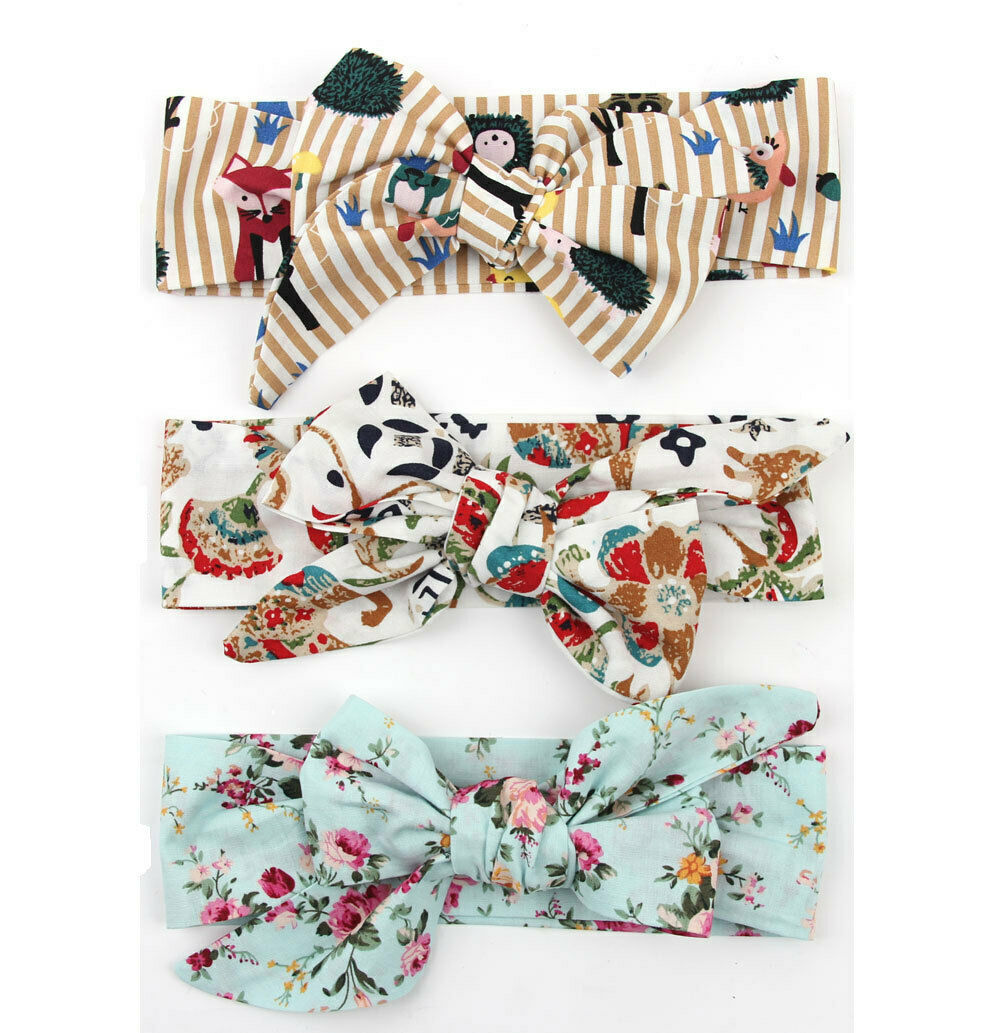 Cute Baby Girls Toddler Bowknot Hair Band Khaki