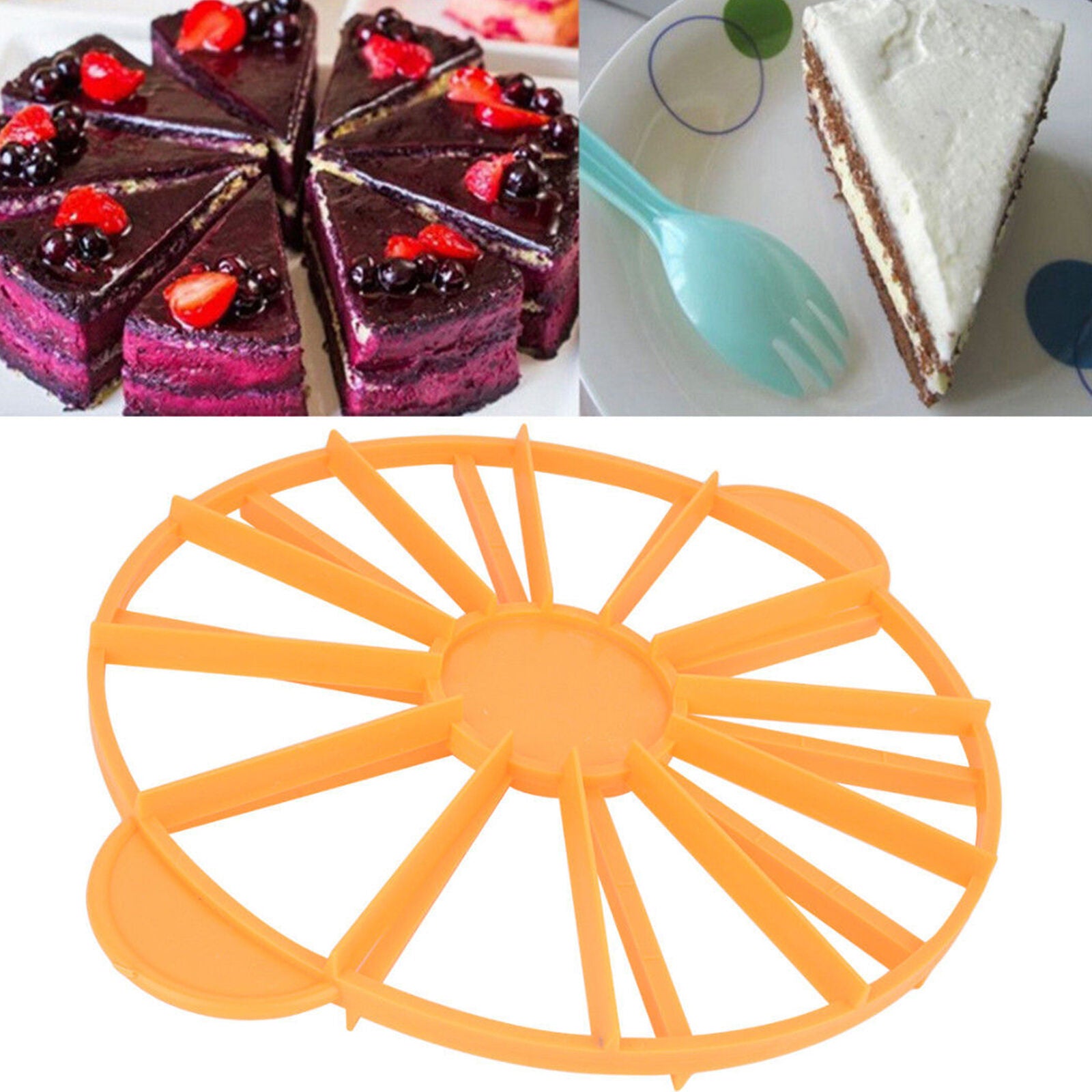 Pie Cake 10/12 Piece Slice Equal Portion Marker Divider Cutter Birthday Party