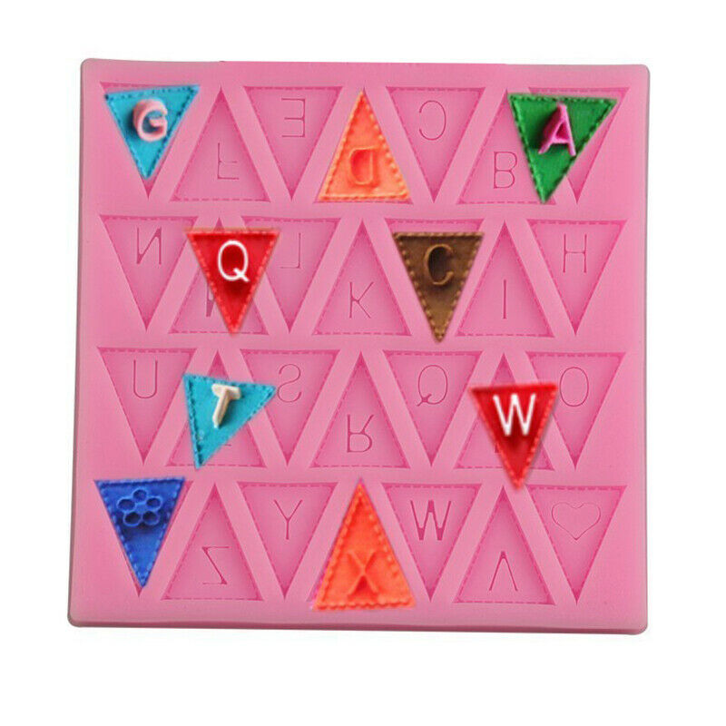 Letters Mold Triangle Alphabet Silicone Fondant Chocolate Cake Baking Mou.l8