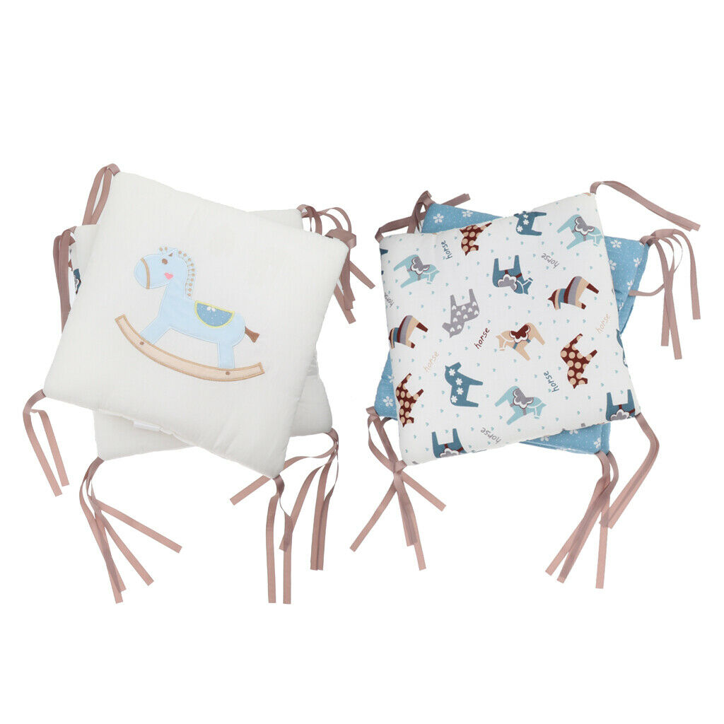 6 pieces baby cotton cot bed protection - horse