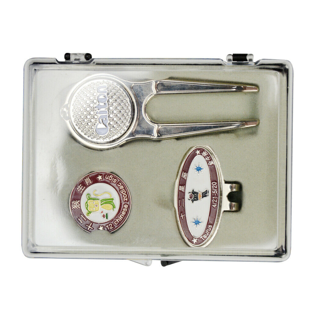 Golf Ball Markers Divot Tool Visors Hat Clip Golf Gift Set