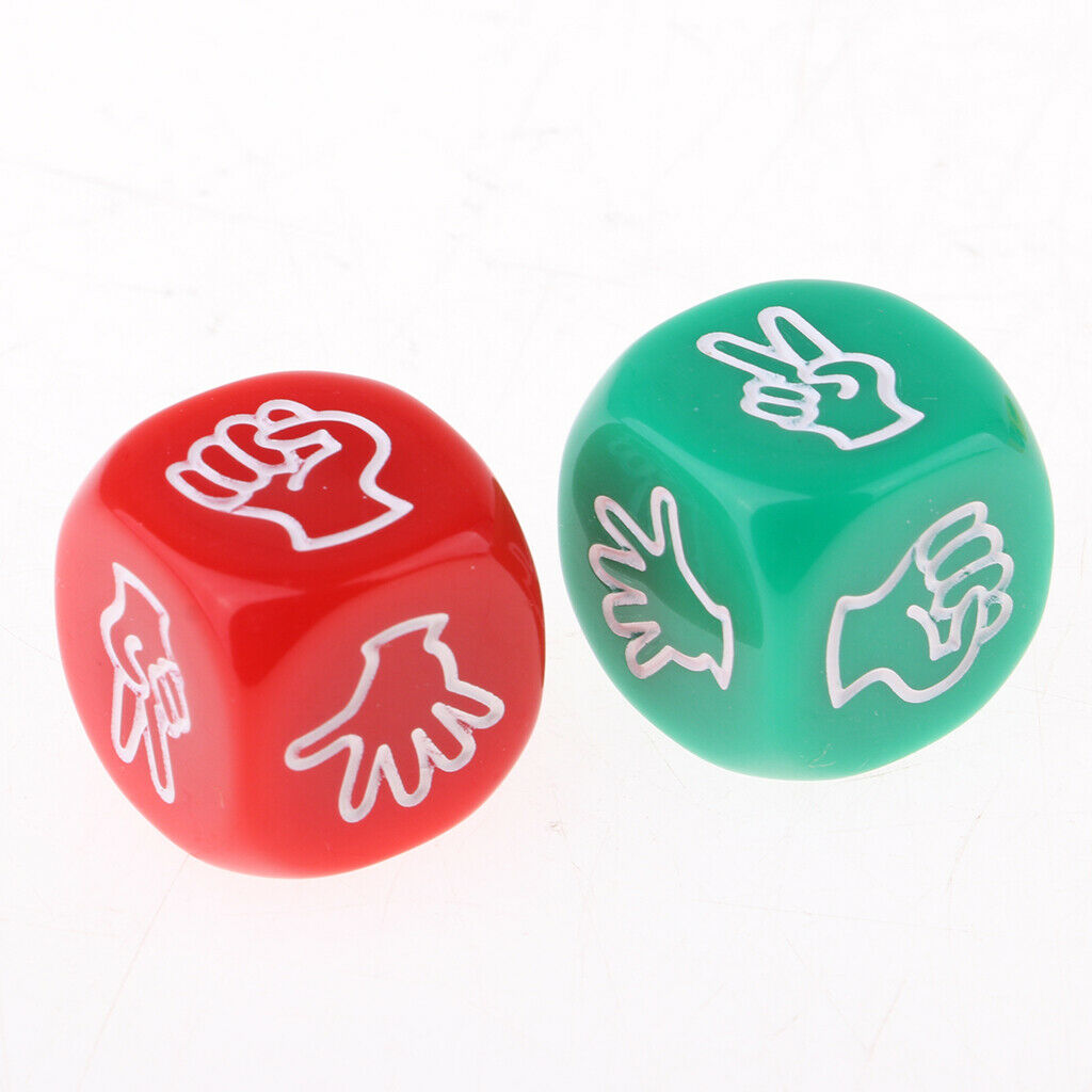 60x Six Sided Rock Paper Scissors Dice Board Game for Party Games