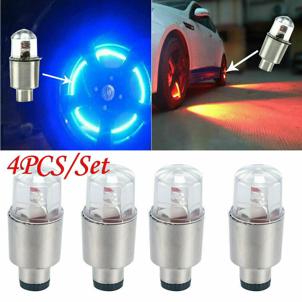 4x SUV Auto Car Wheel Tire Tyre Air Valve Stem LED Light Caps Cover Accessories