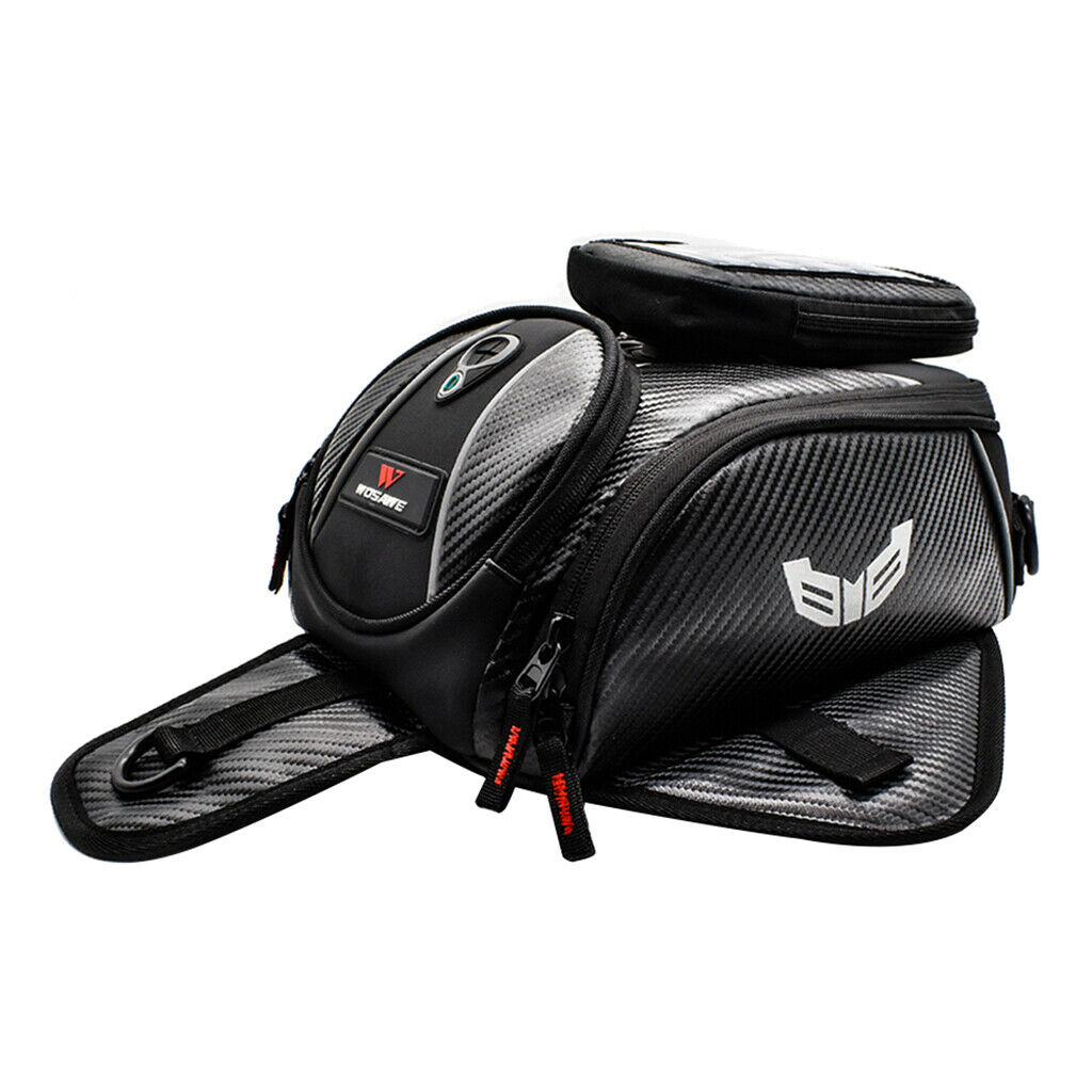 1Pcs Universal Detachable Motorcycle Fuel Tank Bag Large Capacity Black