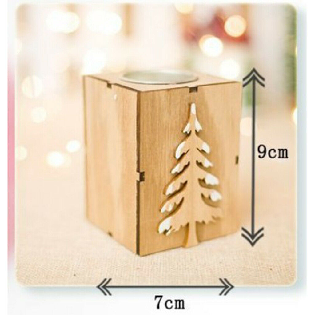 Wooden Candle Holder Tea Light Holder for Christmas Decoration Tree