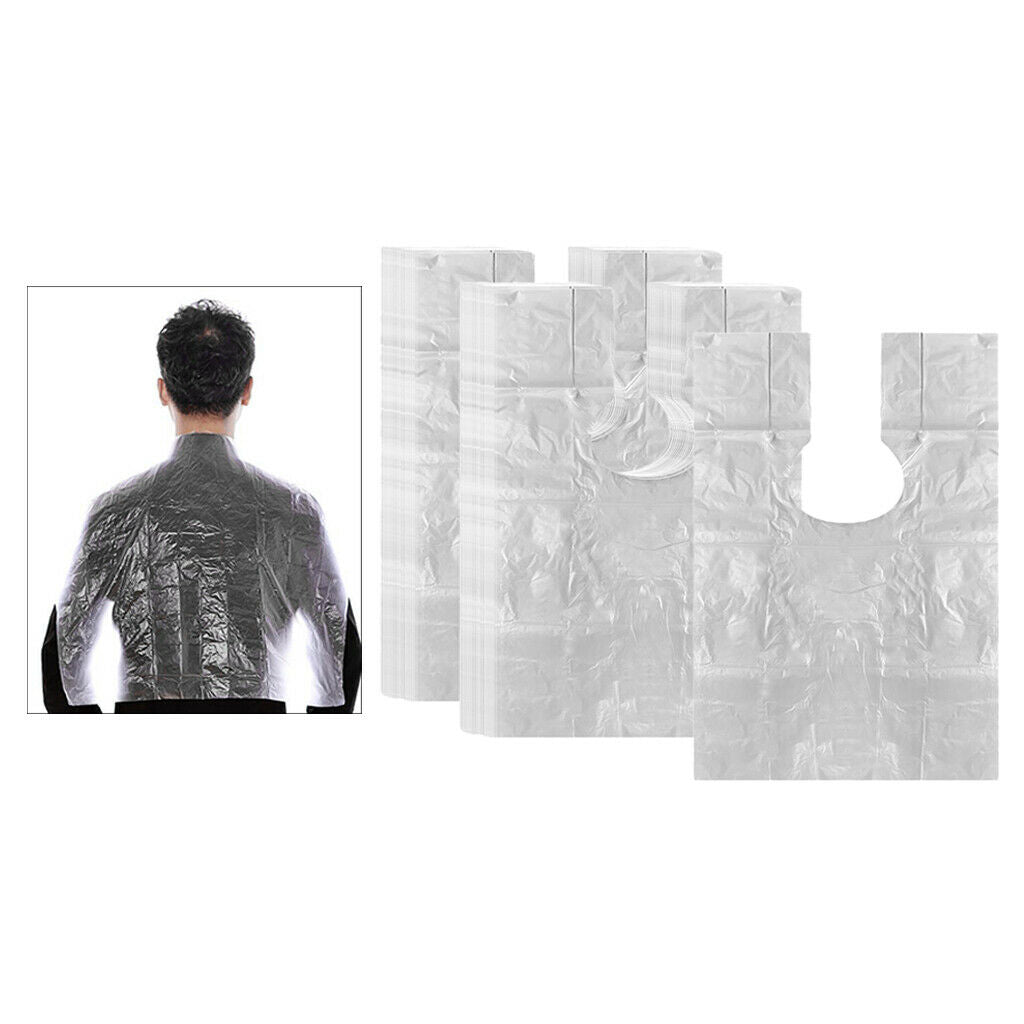 200Pcs PE Disposable Hair Cutting Cape Gown Salon Stylist Barber Shop Capes