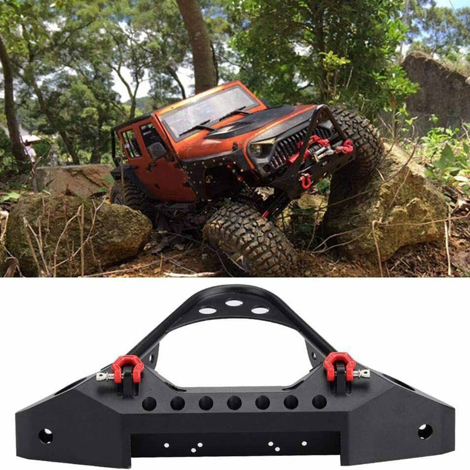 Metal Front Bumper & LED for 1/10 RC TRX4 Axial SCX10 SCX10 II 90046 AXI03007