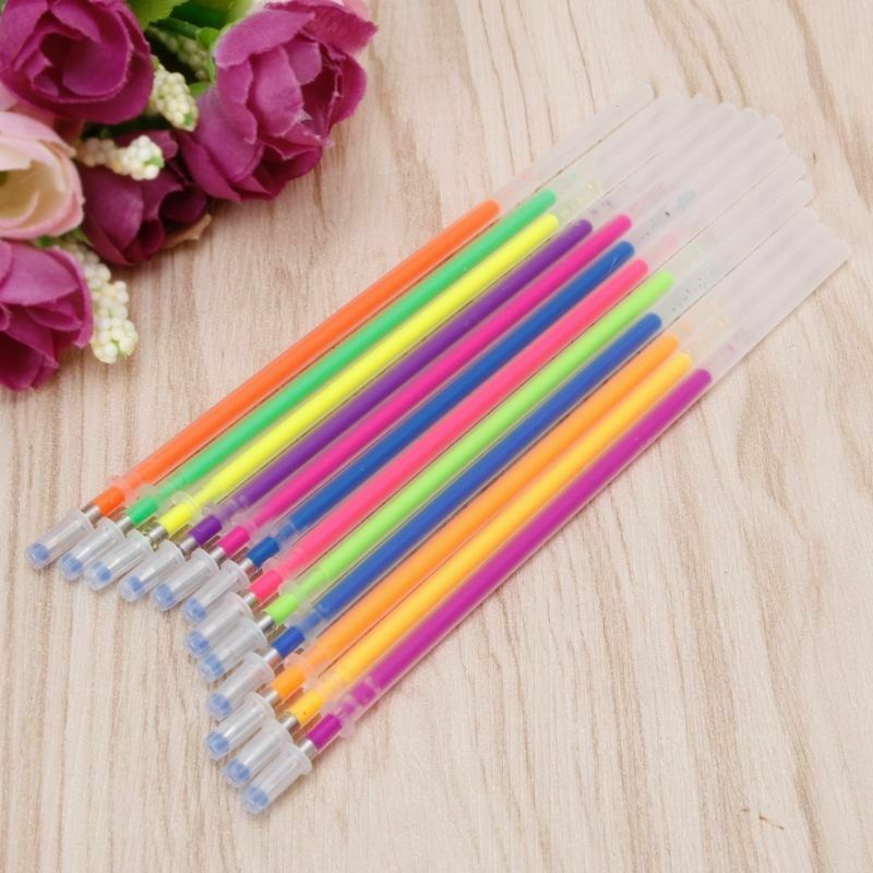 48Colors 0.38mm Gel Ink Pen Refills for Glitter Metallic Neon Pastel Stationery