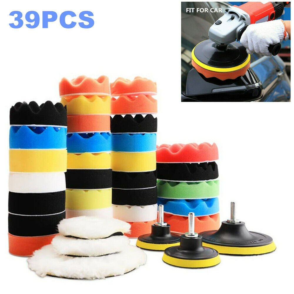 39Pcs Car Buffing Pads Polishing Pad Kit for Polisher Waxing Polishing Machine