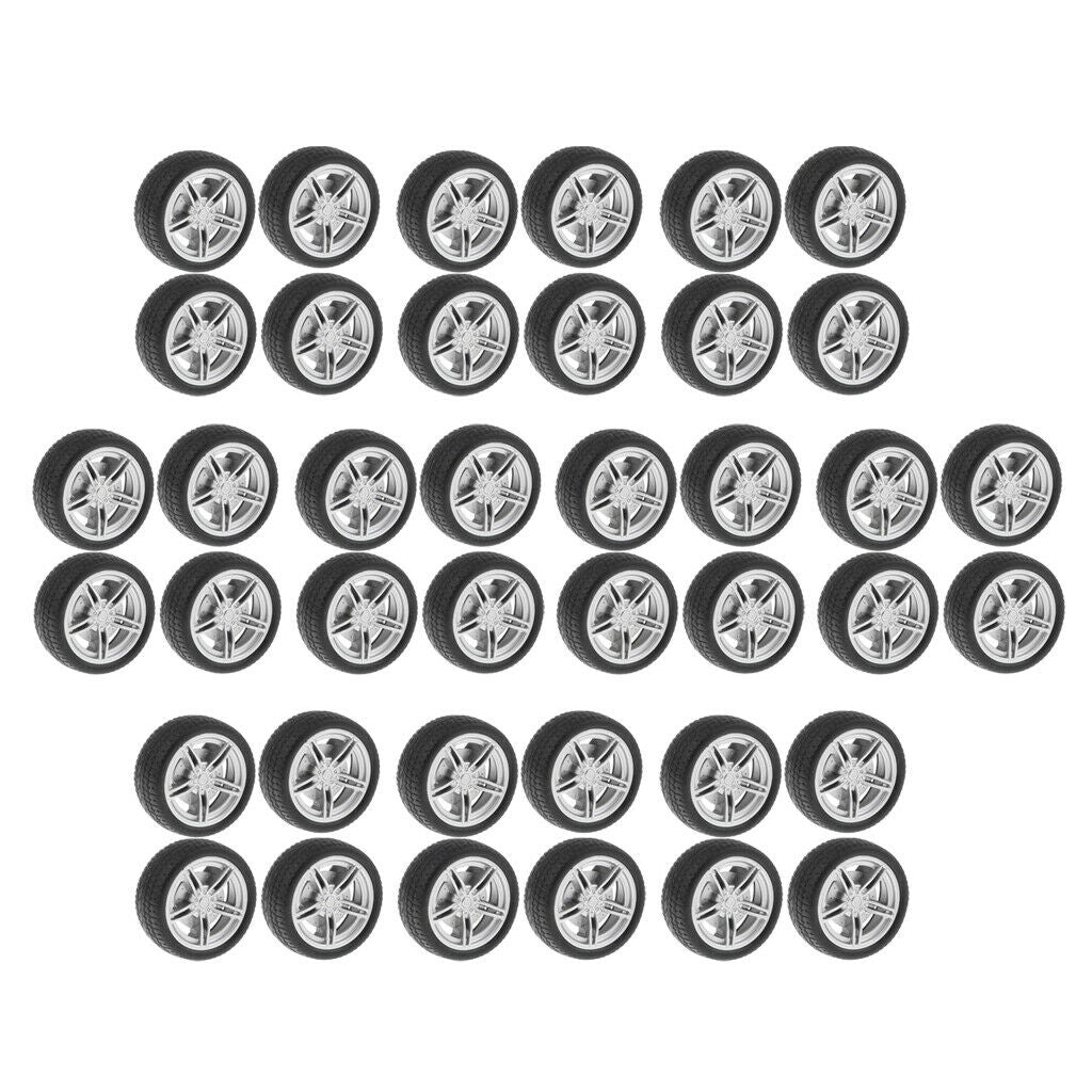 4 Pieces 1.57 Inch 5-Spoke RC Car Soft Rubber Tyres for RC Drift Car DIY
