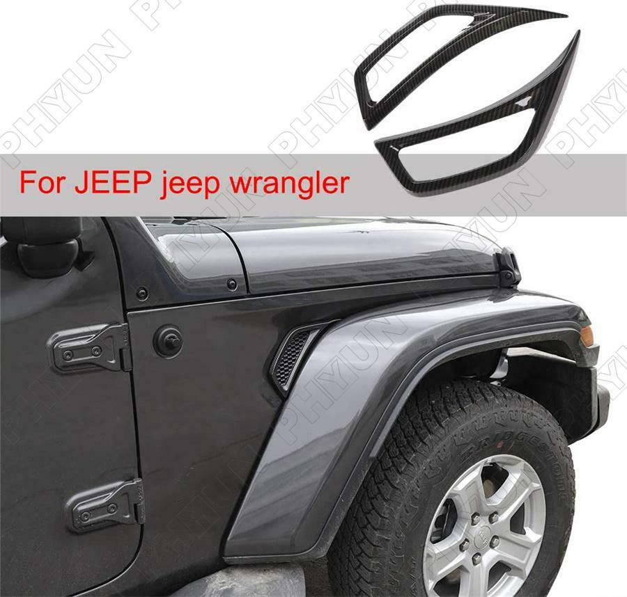 For 2020-21 Jeep Gladiator JT Leaf Plate Air Inlet Trim Cover Carbon Fiber Look