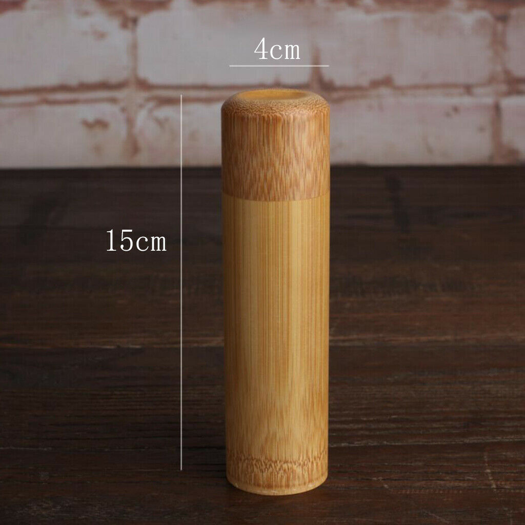 2x Wooden Bamboo Tea Canister Spice Nuts Pot Jar Powder Crafts Holder Tank