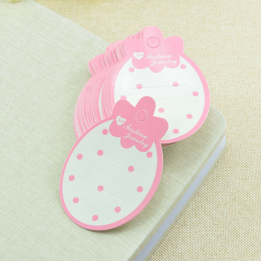 50pcs Strawberry Hairpin Card Kids Hair Clip Cardstock Display Cards Pink