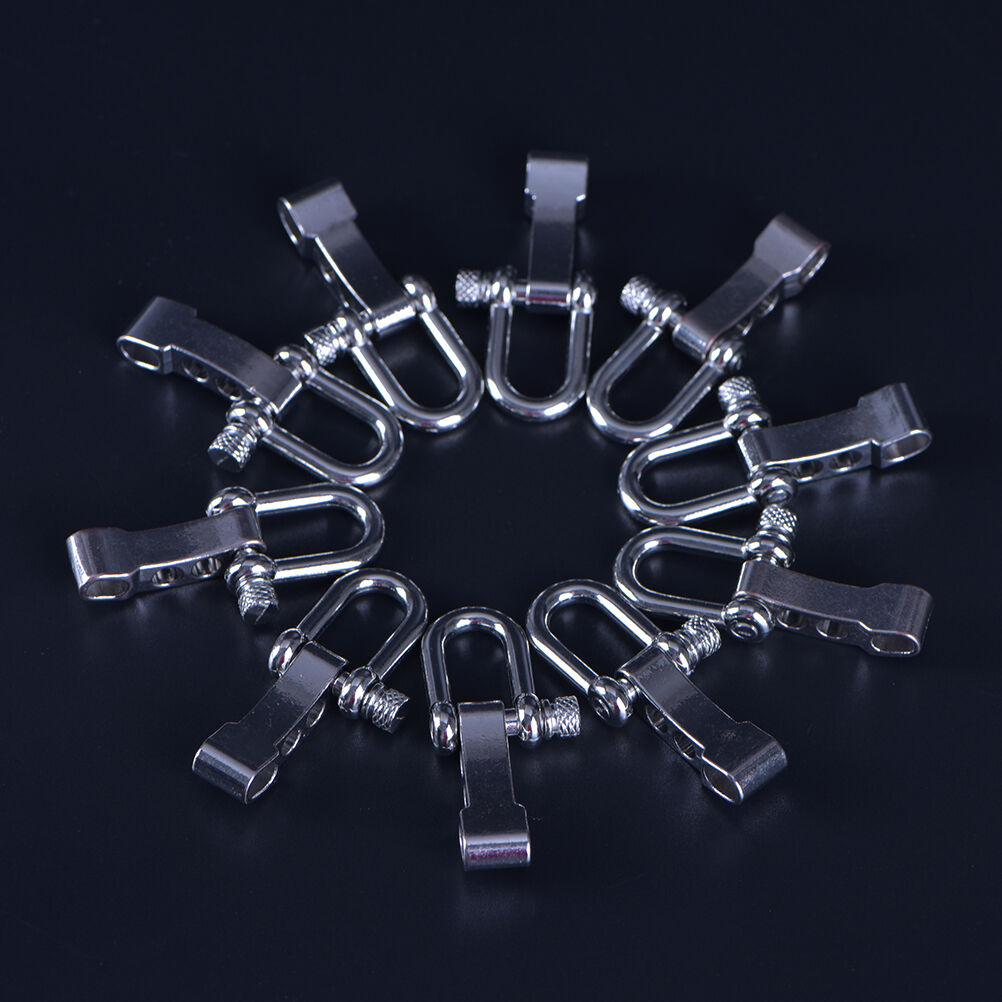 10x Adjustable Stainless Steel U Shaped Shackle Buckle For Paracord Bracelet Tt
