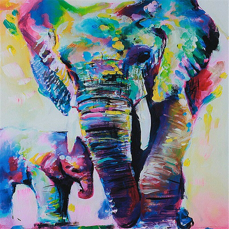 50x50cm Canvas Decorative Wall Art Painting Picture Elephant Print No Framed