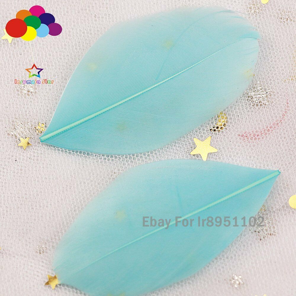 Light Blue loose Natural Hand-tearing small Goose Feather 5-7cm Decorate Craft