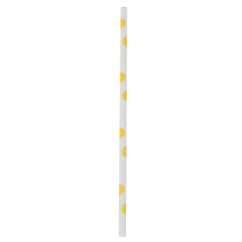 25pcs/lot Yellow Lemon Drinking Paper Straws Christmas Baby Shower Decora.l8