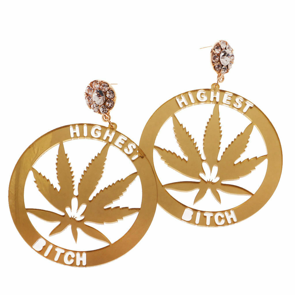 Punk Round Leaf Earrings Acrylic Ear Studs Women Statement Party Jewelry
