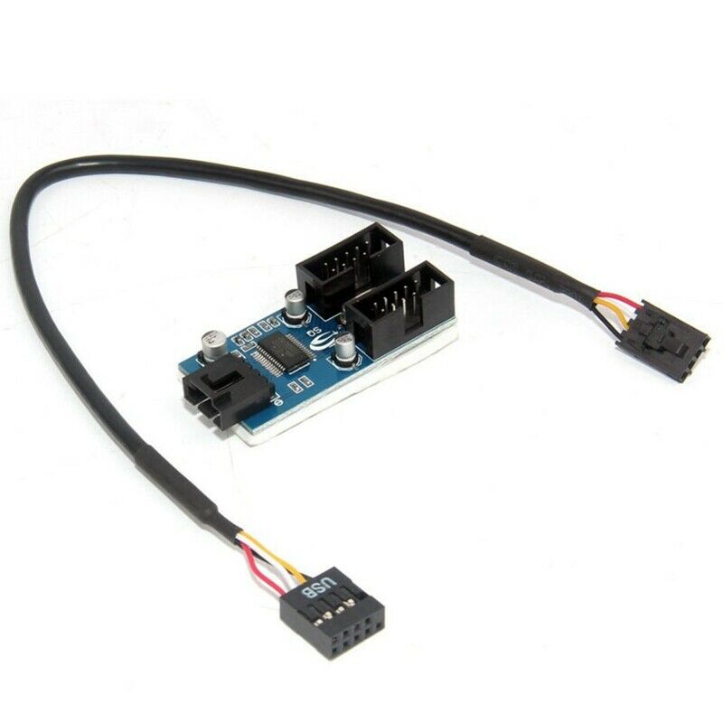 9Pin Motherboard Header To Dual 9-Pin Male Usb Extension Adapter Splitter CablG5