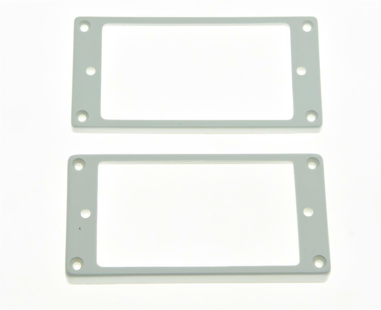 2x White Humbucker Pickup Ring Flat Base Bottom Frame fits Epiphone LP Guitar
