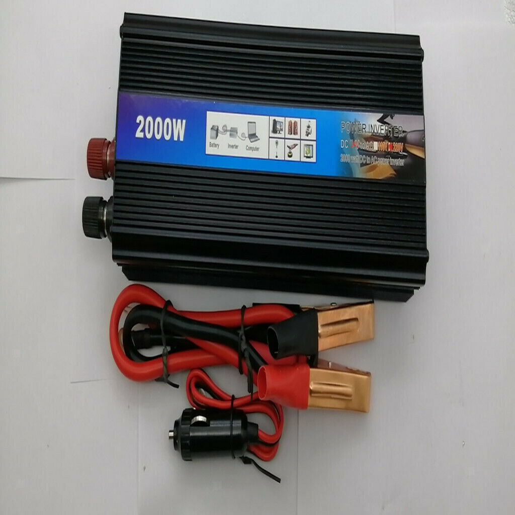 2000W Modified Sine Wave Solar Power Inverter 24V to 220V Converter Black