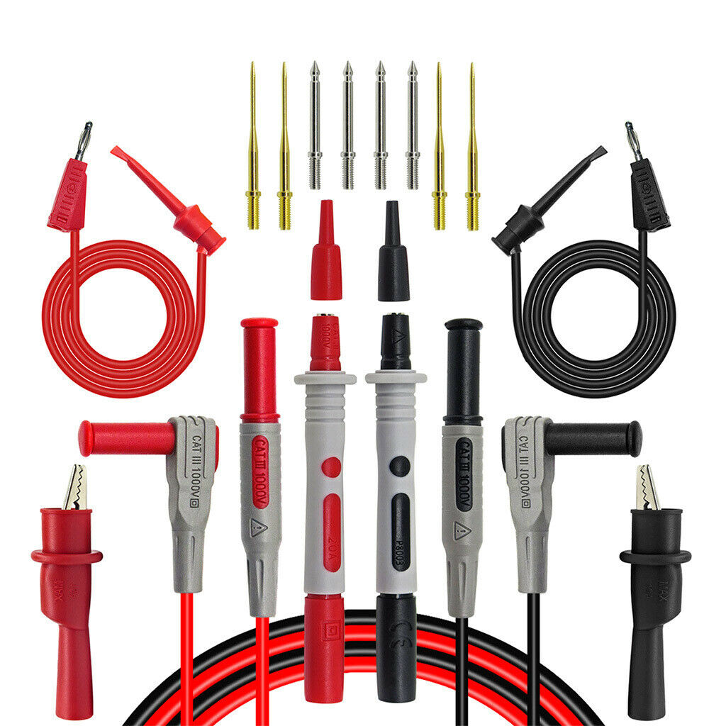 Set of 8-piece kit for electronic multimeter test leads with
