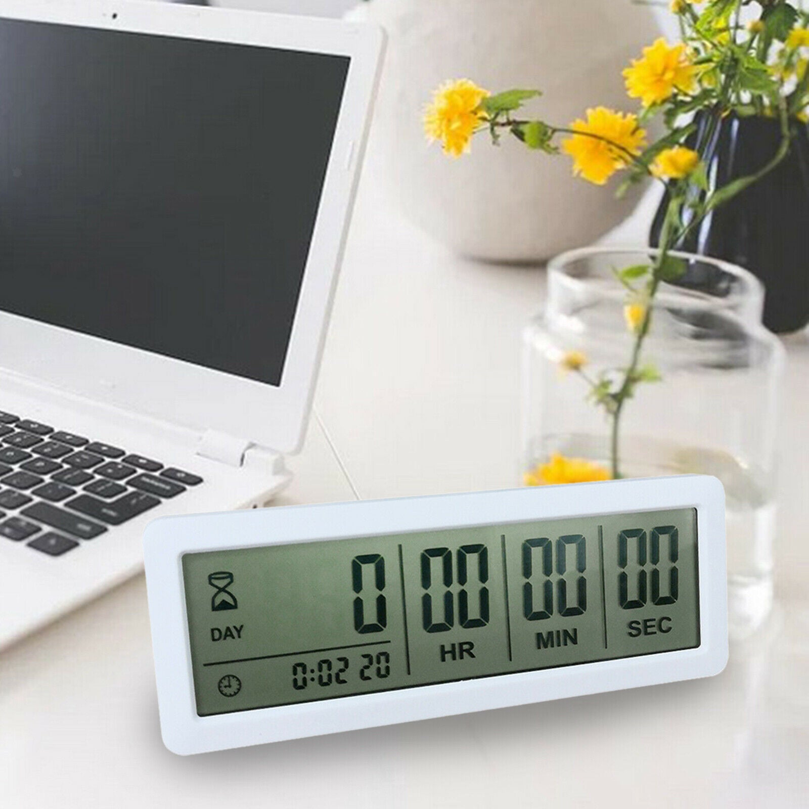 999 Days Countdown Timer Days Timer for Examination Vacation Lab White