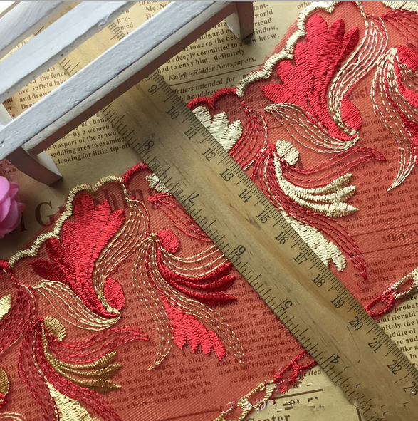 3 Yard Bilateral Embroidery Lace Trim Wedding dress Sewing decoration Accessorie