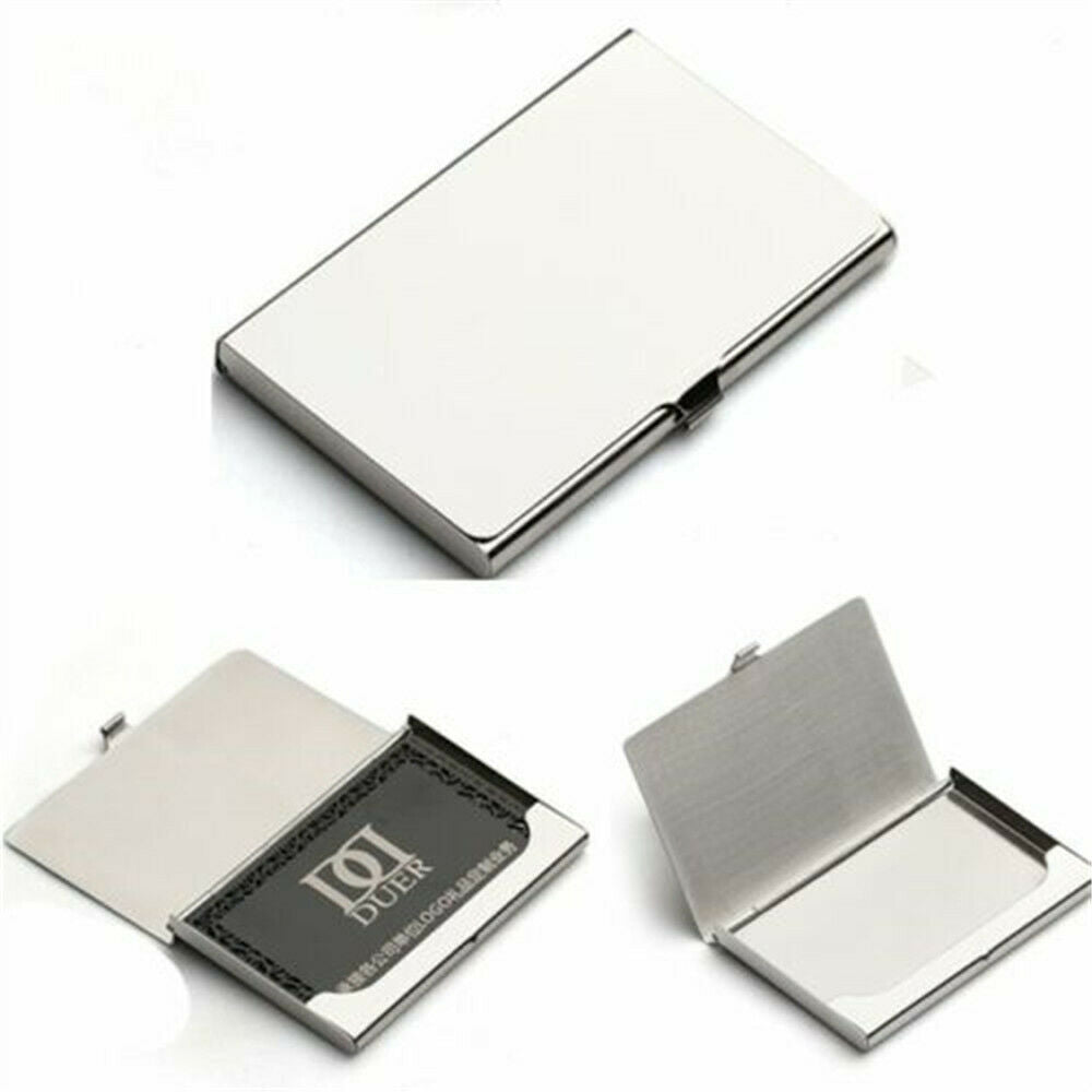 US Stainless Steel Business ID Credit Card Wallet Holder Metal Pocket Case Box ~