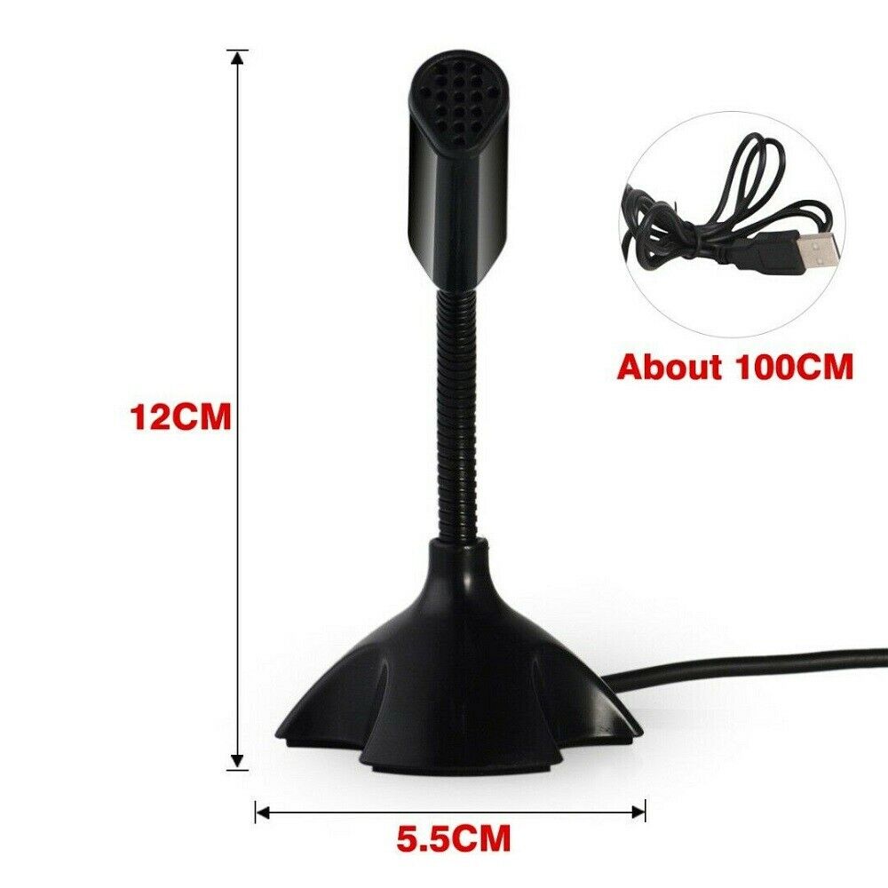 USB Mini Desktop Speech Microphone Mic Stand for PC Laptop Computer Notebook ~~