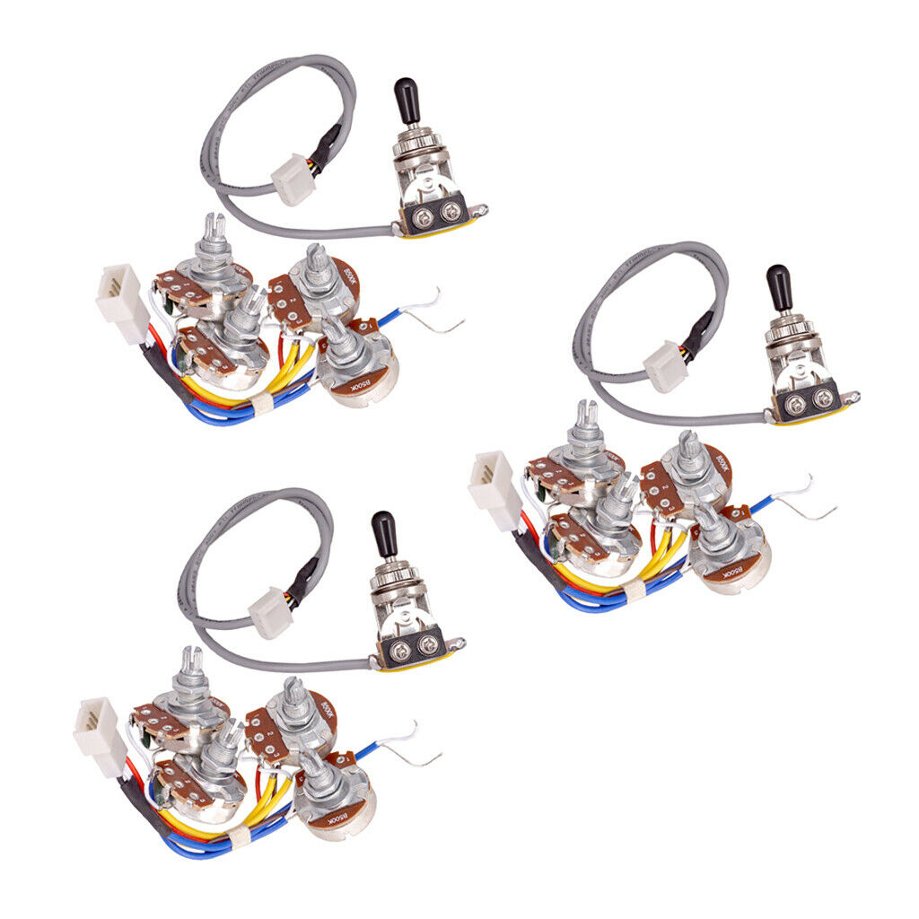 3 Set Parts 3 Way Toggle Switch Circuit Wiring Kit Pots For Electric Guitar