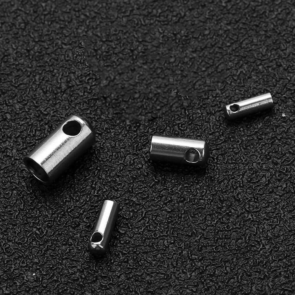 30x Stainless Steel Jewelry Clasp Leather Cord End Clasp Jewelry Making 3mm