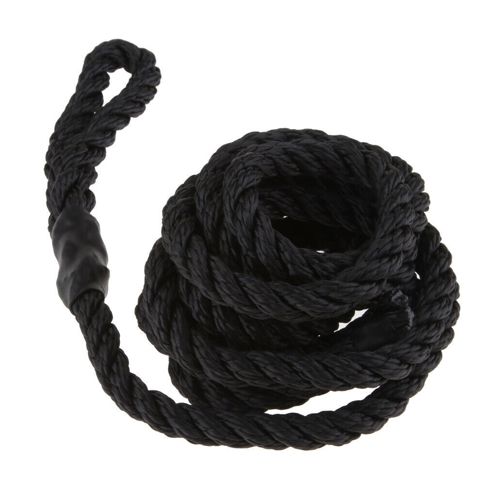 3/8 INCH X 6.5 FT Black  Double Braided Fender Line, Boat Mooring Line Spliced