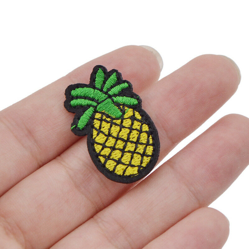 10 Pcs Embroidered Iron On Sew Patches Pineapple Badge Fabric Clothes DIY Craft