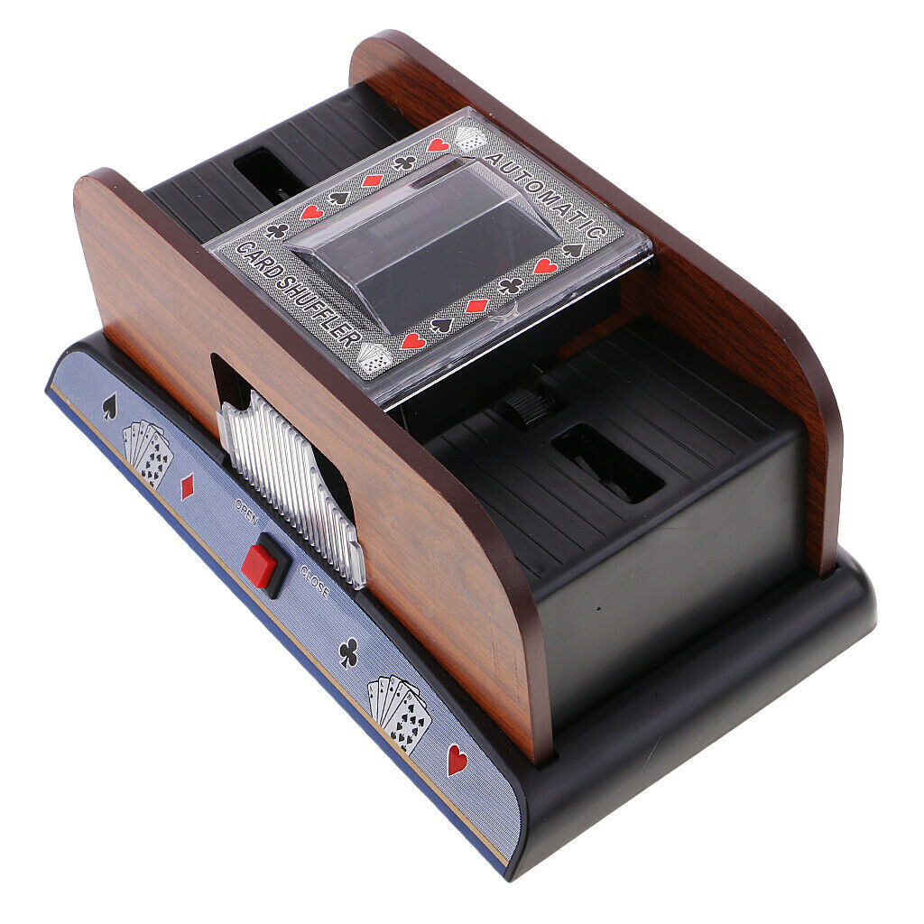 Battery Powered Automatic Card Shuffler 2 Deck Table Game Poker Playing Cards