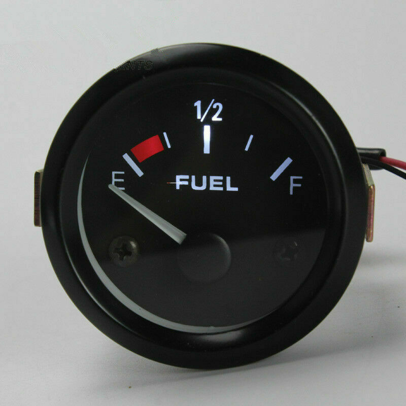 2" 52mm Car Fuel Level Gauge Meter w/ Fuel Sensor E-1/2-F Pointer 12V Universal