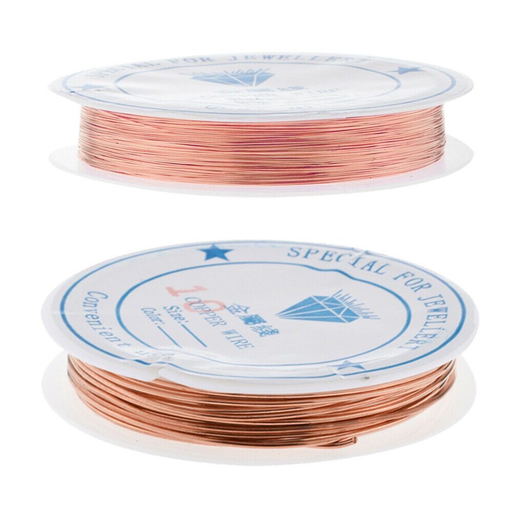 2x Copper Wire for Jewellery Making Artistic Craft Wire 0.25mm, 1mm 19& 33 Gauge