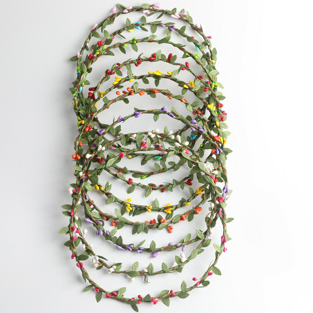 Bohemian Flower Leaves Garland Forehead Hair Band Beach Wreath  Pink