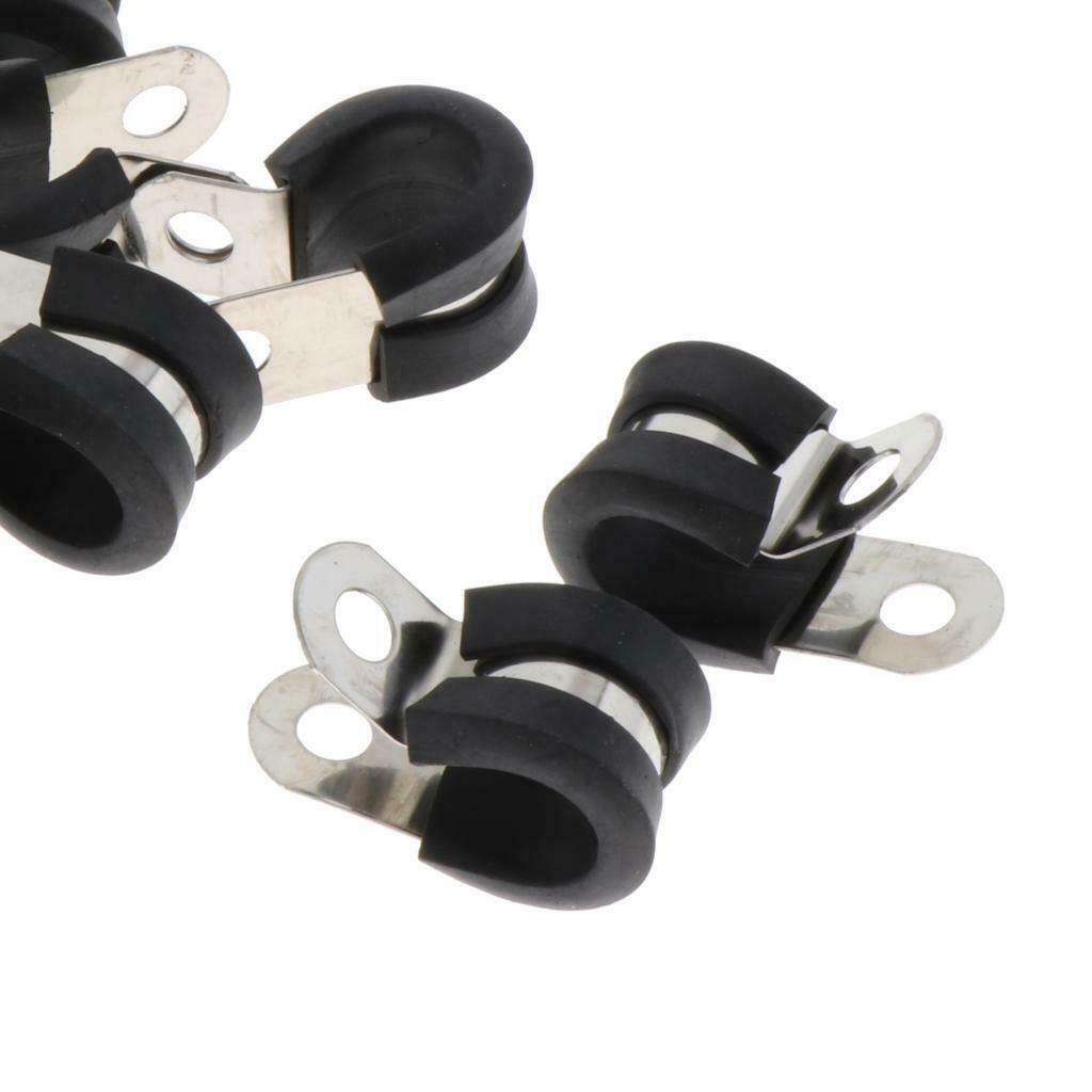 10Pcs 13mm 1/2" P Tube Clips Pipe Line Clamp P Type Marine Grade 13x36mm