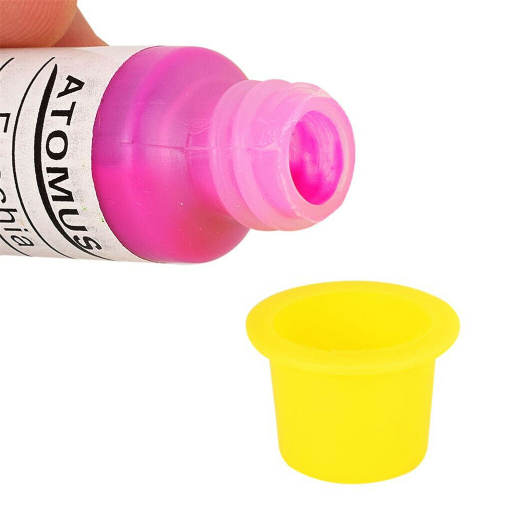200 Pieces Disposable Plastic Tattoo Cup Pigment Ink Holder Medium Size